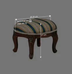 Wohnen Hocker<Barock Fußhocker in Blau Beige Magari & Nussbaum