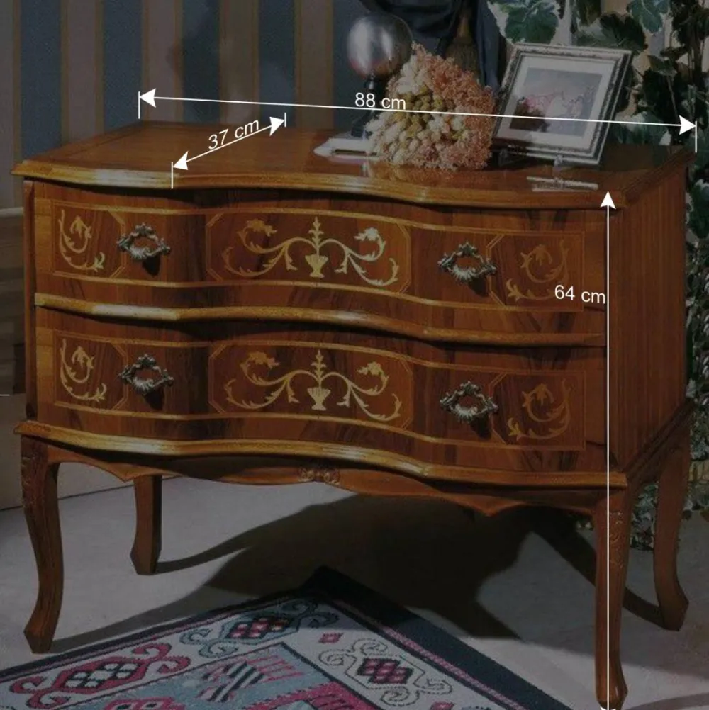 Wohnen Tv & Hifi-Möbel|Lowboards<Barock gestaltete Kommode Agosto mit 2 Schubladen