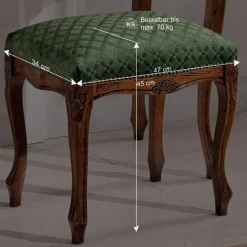 Wohnen Hocker<Barock Hocker gepolstert Agosto in Grün