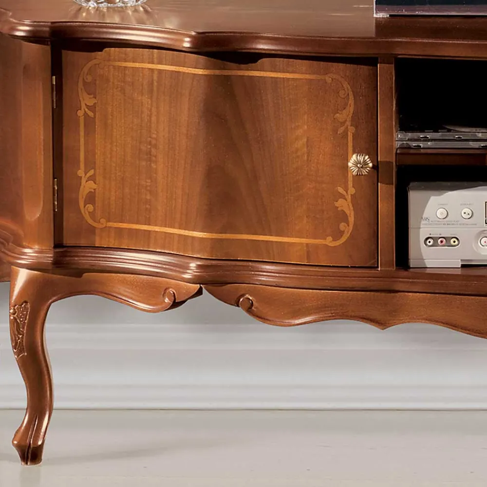 Wohnen Tv & Hifi-Möbel|Lowboards<Barock Lowboard für Fernseher Dentro in Nussbaumfarben
