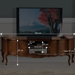 Wohnen Tv & Hifi-Möbel|Lowboards<Barock Lowboard für Fernseher Dentro in Nussbaumfarben