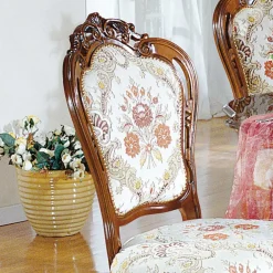 Wohnen Stühle<Barock Polsterstuhl mit Blumen Muster Magari mit Massivholz