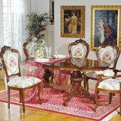 Wohnen Stühle<Barock Polsterstuhl mit Blumen Muster Magari mit Massivholz
