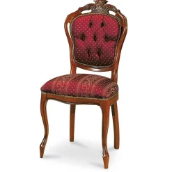 Wohnen Stühle<Barock Polsterstuhl mit Massivholz Magari & Stoff Rot Gold
