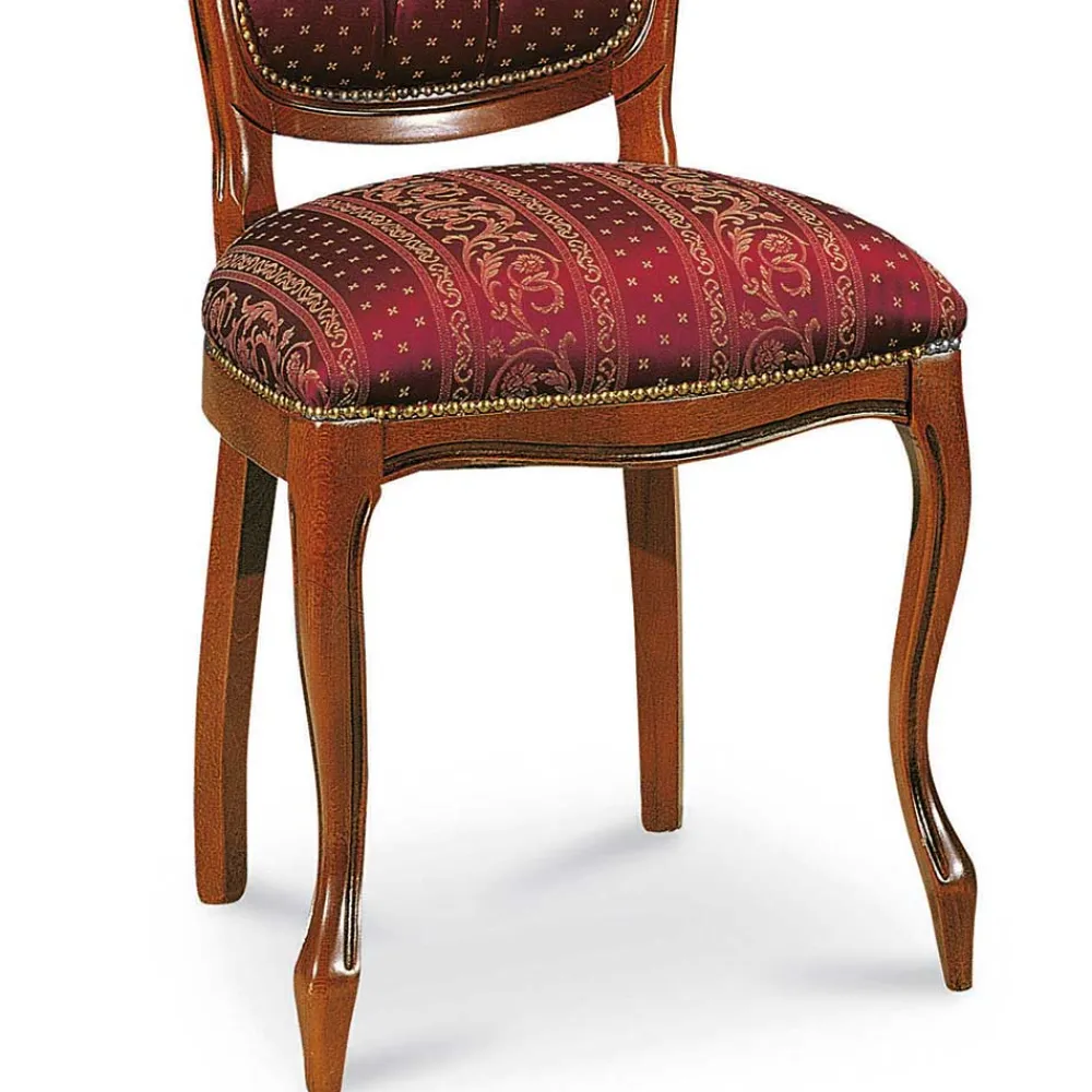 Wohnen Stühle<Barock Polsterstuhl mit Massivholz Magari & Stoff Rot Gold