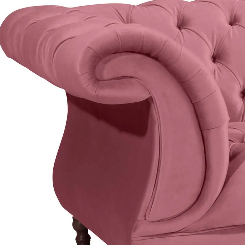 Wohnen Sessel<Barock Style Big Sessel in Rosa Samtvelours - Clewono