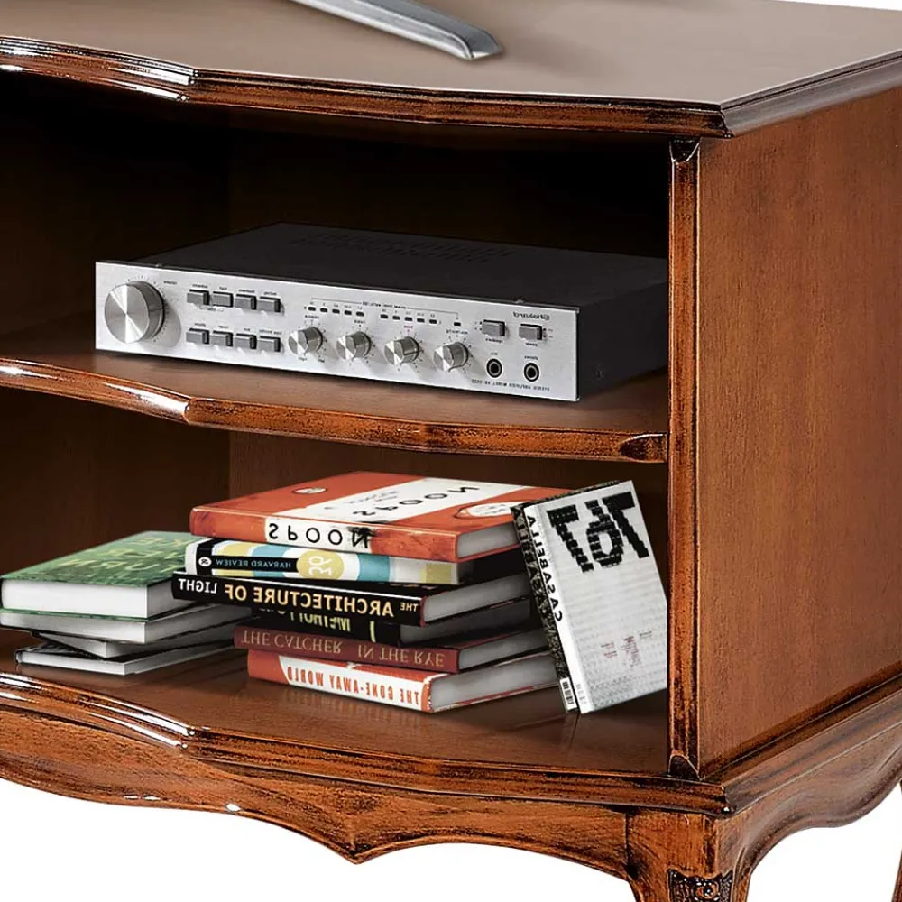 Wohnen Tv & Hifi-Möbel|Lowboards<Barock TV Schrank in Nussbaumfarben - Motiz
