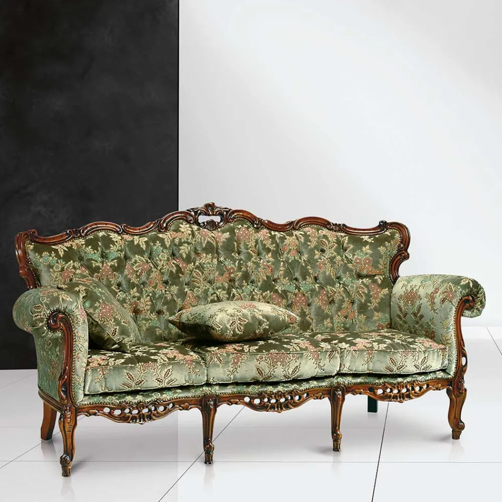 Wohnen Sofas<Barock-Stil Sofa in Grün mit Blumen - Graz