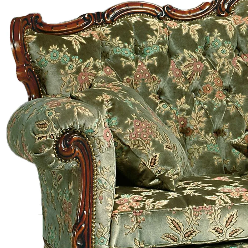 Wohnen Sofas<Barock-Stil Sofa in Grün mit Blumen - Graz