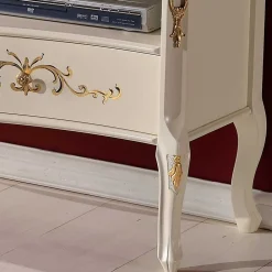 Wohnen Tv & Hifi-Möbel|Lowboards<Barockstil TV Element in Cremeweiß & Gold - Iviada