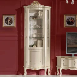 Wohnen Vitrinen<Barockstil Vitrine in Weiß & Gold - Datalera