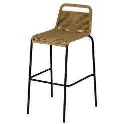 Wohnen Hocker<Barstühle aus Kordel in Hellbraun - Jakarto (4er Set)