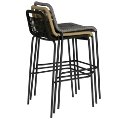 Wohnen Hocker<Barstühle aus Kordel in Hellbraun - Jakarto (4er Set)