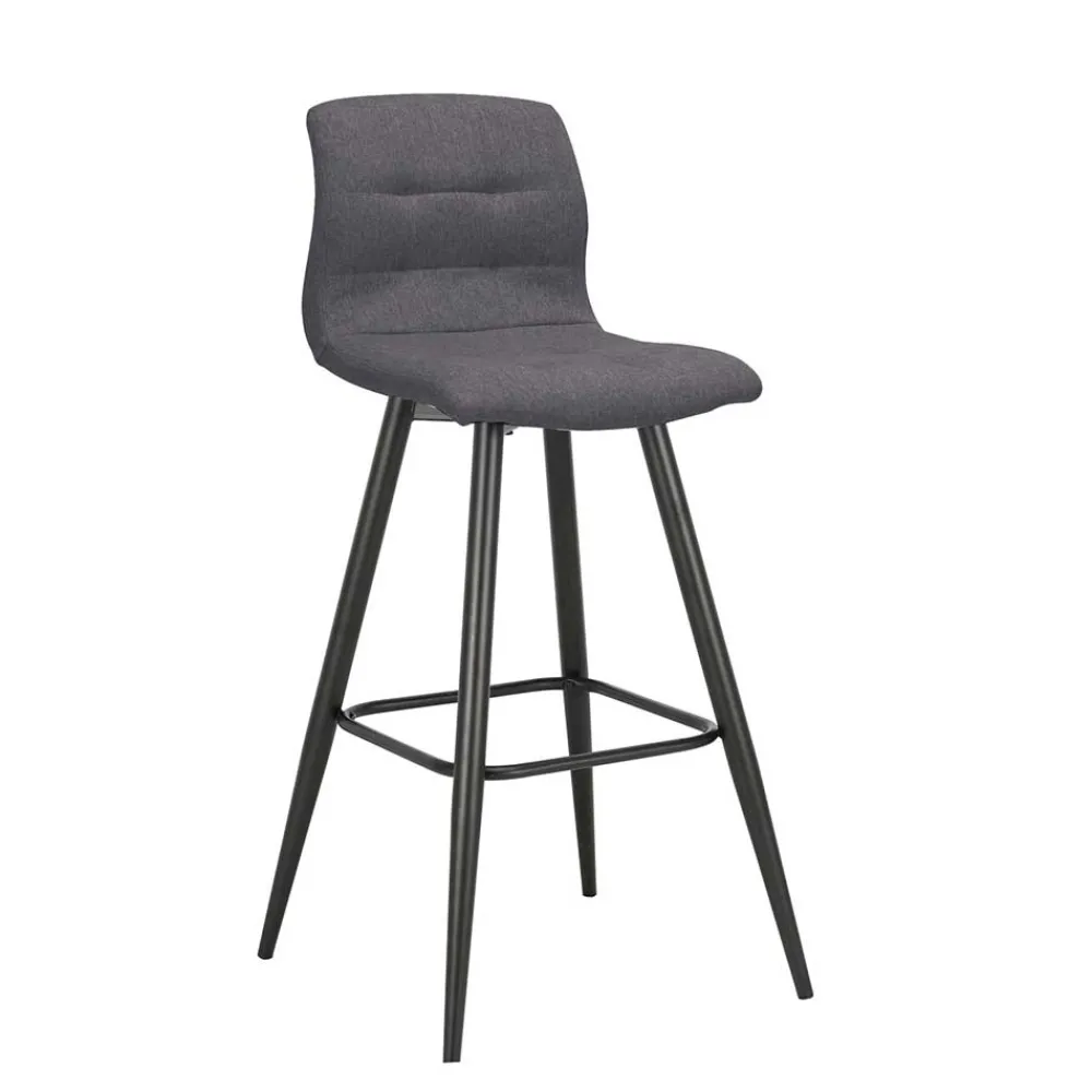 Wohnen Hocker<Barstühle in Anthrazit Stoffbezug - Una (2er Set)