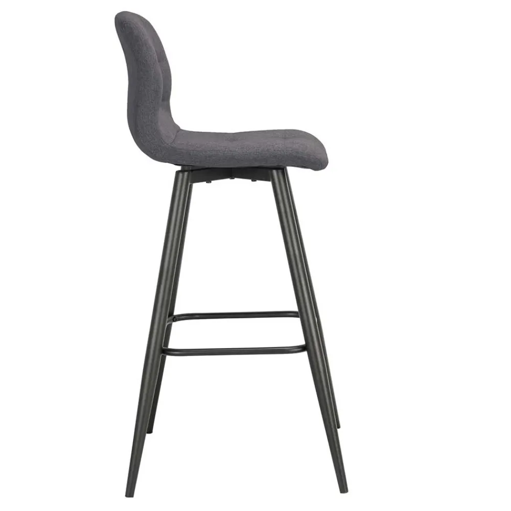 Wohnen Hocker<Barstühle in Anthrazit Stoffbezug - Una (2er Set)