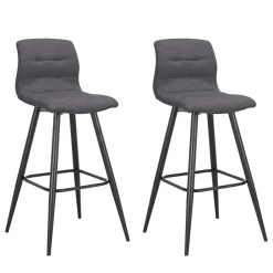Wohnen Hocker<Barstühle in Anthrazit Stoffbezug - Una (2er Set)
