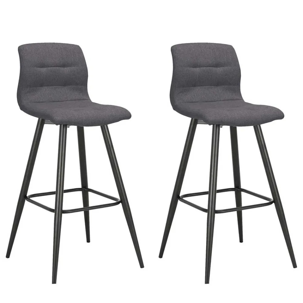 Wohnen Hocker<Barstühle in Anthrazit Stoffbezug - Una (2er Set)