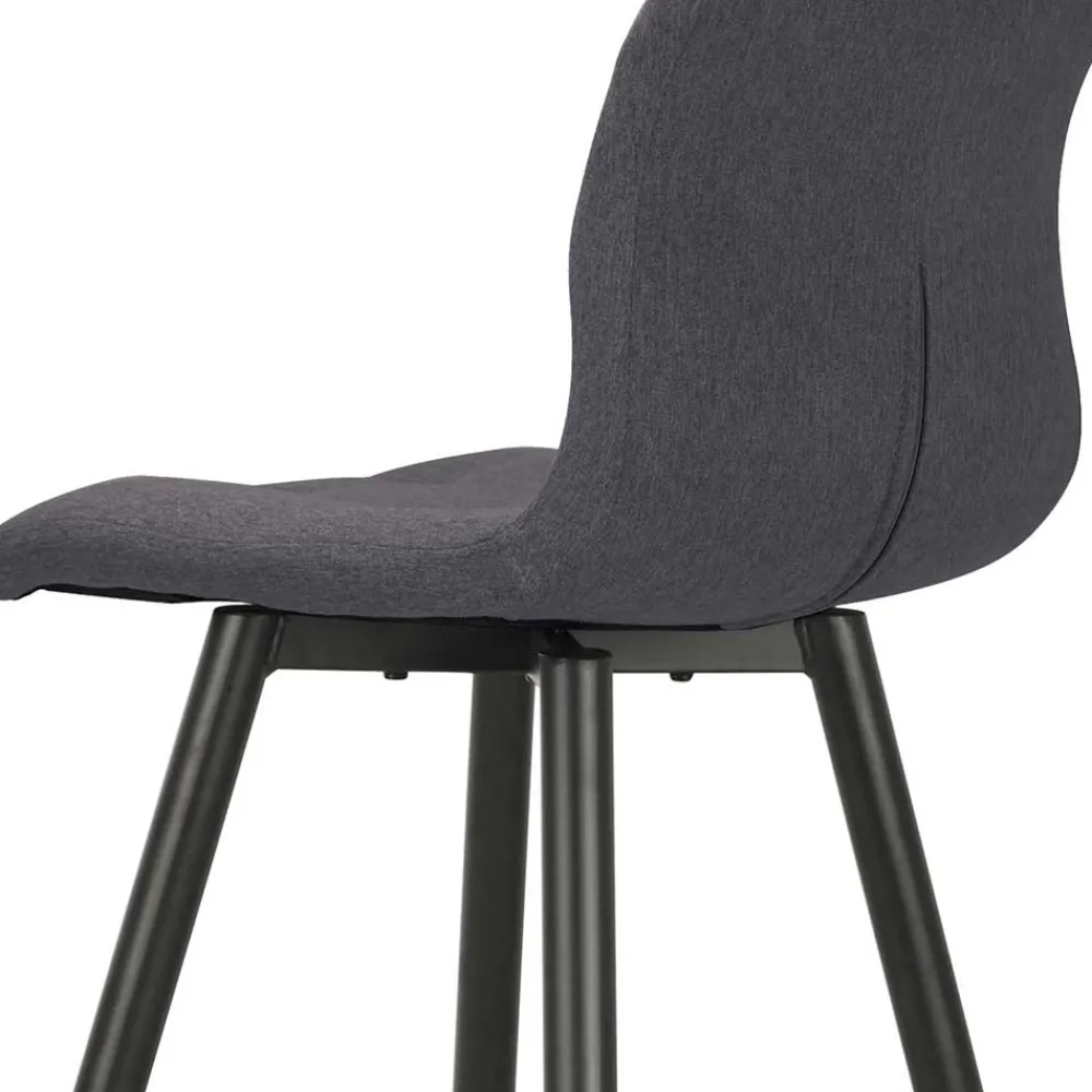 Wohnen Hocker<Barstühle in Anthrazit Stoffbezug - Una (2er Set)