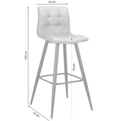 Wohnen Hocker<Barstühle in Anthrazit Stoffbezug - Una (2er Set)