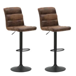 Wohnen Hocker<Barstühle in Braun Microfaser - Mivoje (2er Set)