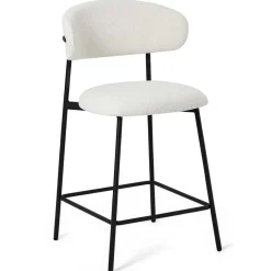 Wohnen Hocker<Barstühle in Cremeweiß und Schwarz - Bean (2er Set)