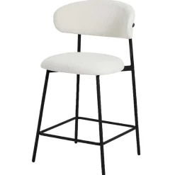 Wohnen Hocker<Barstühle in Cremeweiß und Schwarz - Bean (2er Set)