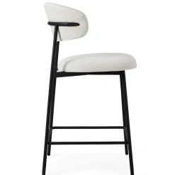 Wohnen Hocker<Barstühle in Cremeweiß und Schwarz - Bean (2er Set)
