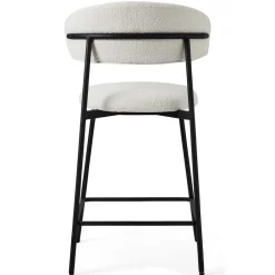 Wohnen Hocker<Barstühle in Cremeweiß und Schwarz - Bean (2er Set)
