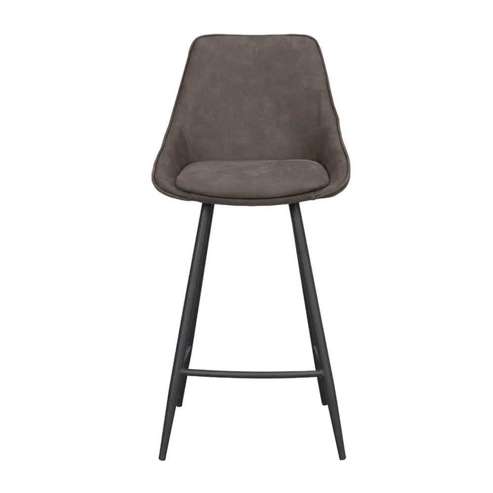 Wohnen Hocker<Barstühle in Dunkelgrau Microfaser - Ireen (2er Set)