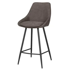 Wohnen Hocker<Barstühle in Dunkelgrau Microfaser - Ireen (2er Set)