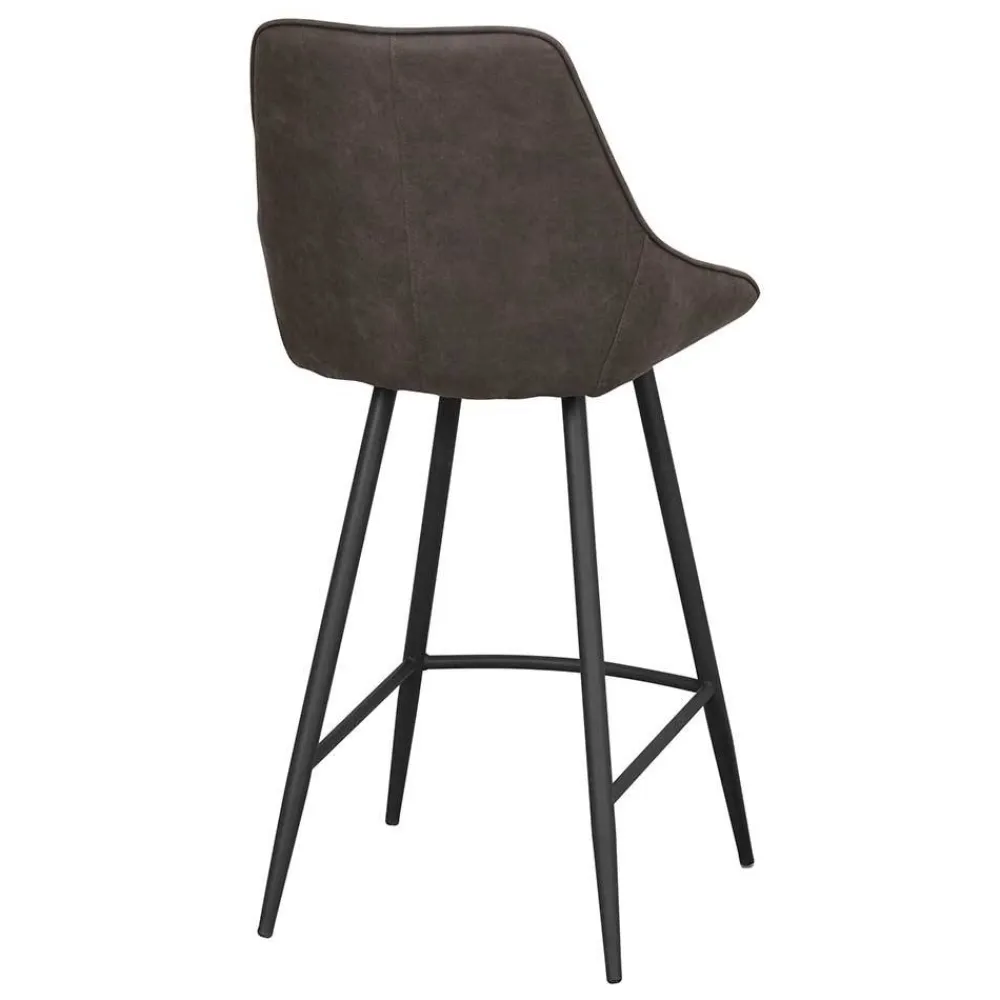 Wohnen Hocker<Barstühle in Dunkelgrau Microfaser - Ireen (2er Set)