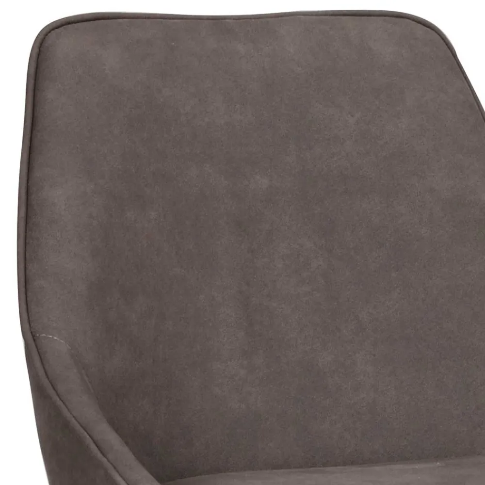 Wohnen Hocker<Barstühle in Dunkelgrau Microfaser - Ireen (2er Set)