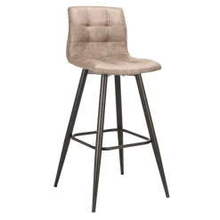 Wohnen Hocker<Barstühle in Hellbraun Microfaser - Knox (2er Set)