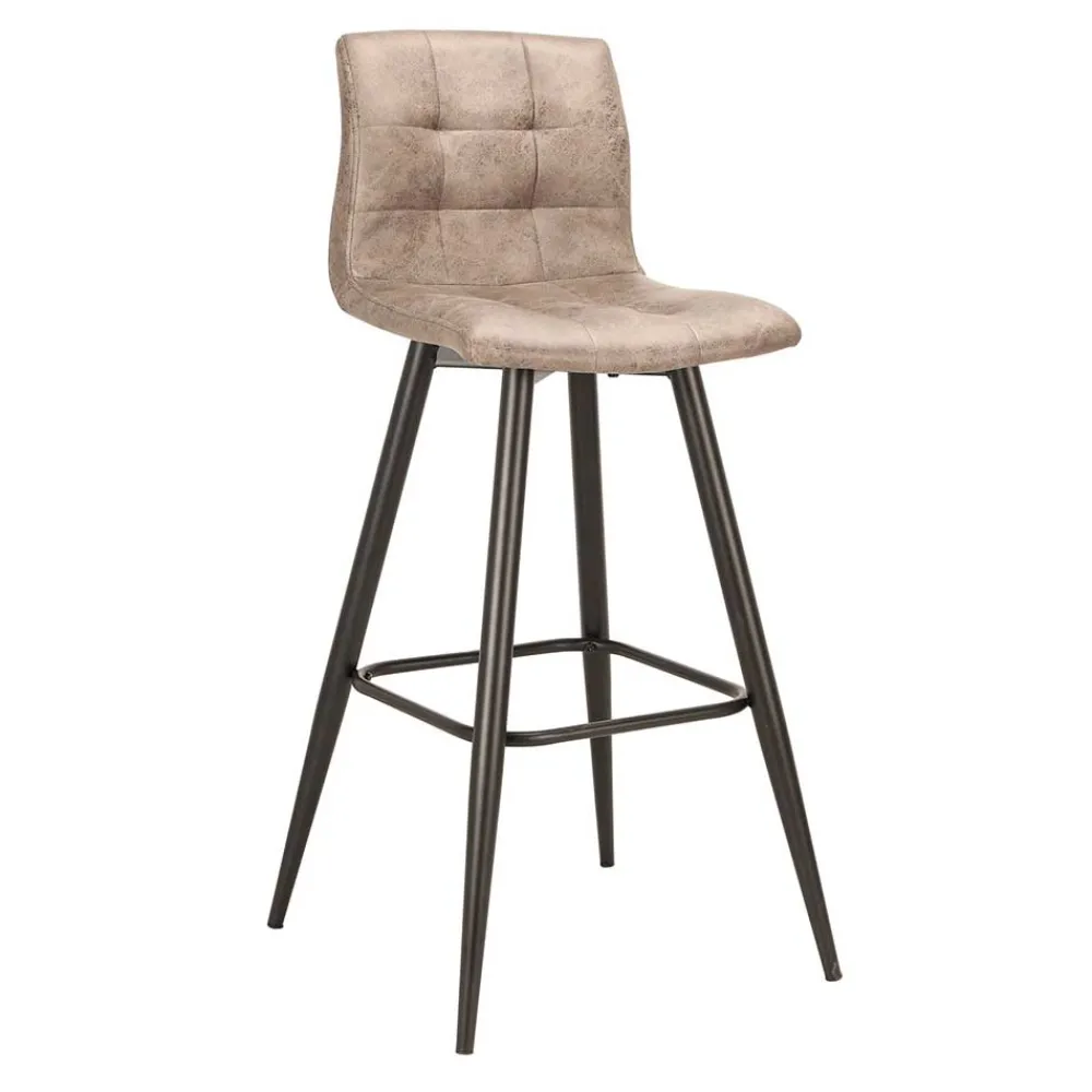 Wohnen Hocker<Barstühle in Hellbraun Microfaser - Knox (2er Set)