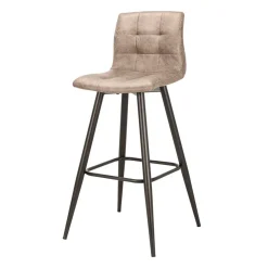 Wohnen Hocker<Barstühle in Hellbraun Microfaser - Knox (2er Set)