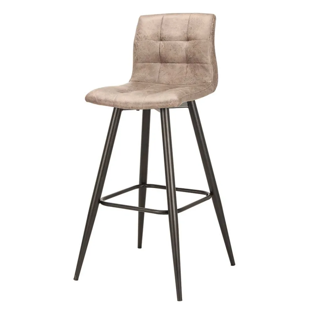 Wohnen Hocker<Barstühle in Hellbraun Microfaser - Knox (2er Set)