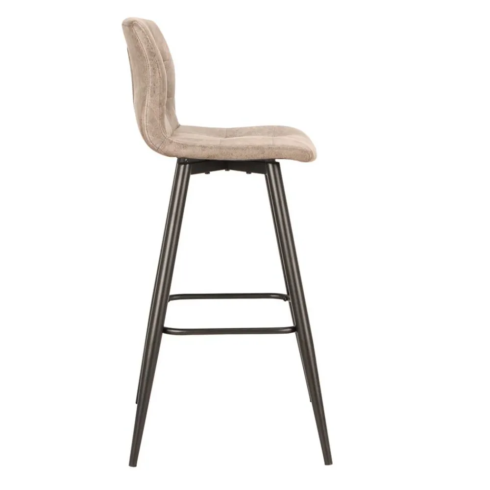 Wohnen Hocker<Barstühle in Hellbraun Microfaser - Knox (2er Set)