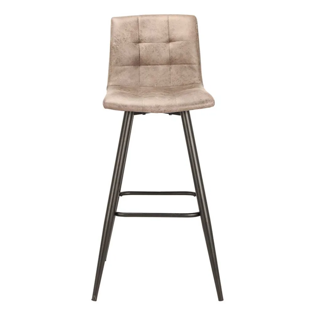 Wohnen Hocker<Barstühle in Hellbraun Microfaser - Knox (2er Set)