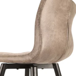 Wohnen Hocker<Barstühle in Hellbraun Microfaser - Knox (2er Set)