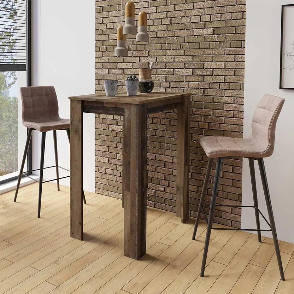 Wohnen Hocker<Barstühle in Hellbraun Microfaser - Knox (2er Set)