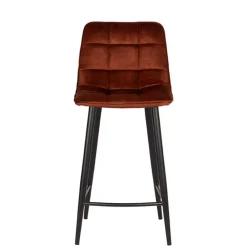 Wohnen Hocker|Stühle<Barstühle in Rost Braun Velours - Susa (2er Set)