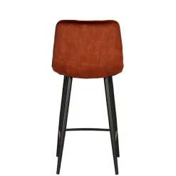 Wohnen Hocker|Stühle<Barstühle in Rost Braun Velours - Susa (2er Set)