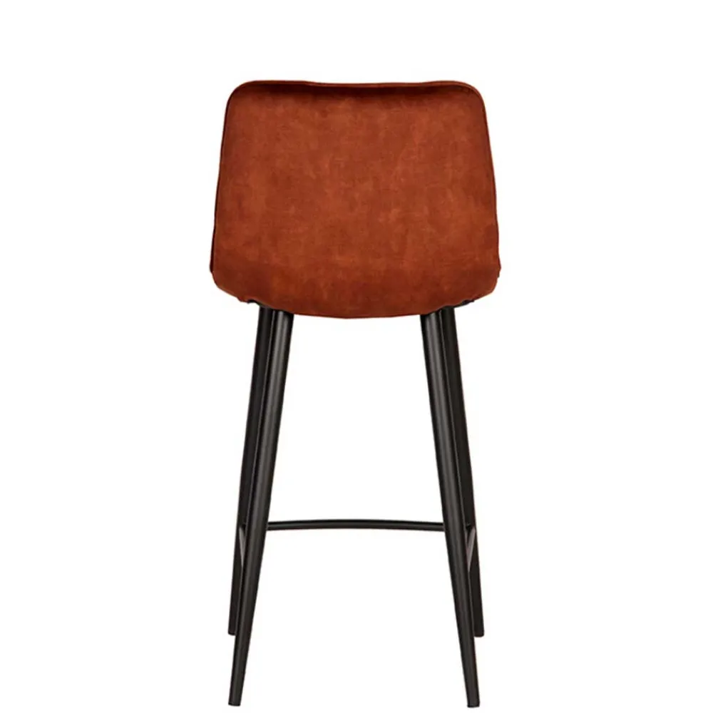 Wohnen Hocker|Stühle<Barstühle in Rost Braun Velours - Susa (2er Set)