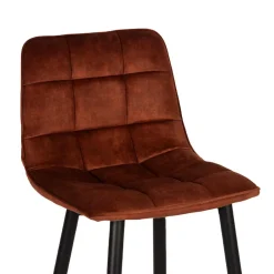 Wohnen Hocker|Stühle<Barstühle in Rost Braun Velours - Susa (2er Set)