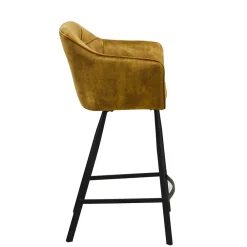 Wohnen Hocker<Barstühle mit Armlehnen in Ocker Samt - Betria (2er Set)