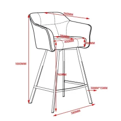 Wohnen Hocker<Barstühle mit Armlehnen in Ocker Samt - Betria (2er Set)