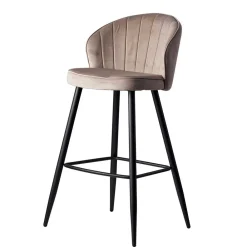 Wohnen Hocker<Barstuhl aus Samt in Beige - Narcissan