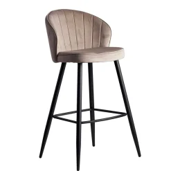Wohnen Hocker<Barstuhl aus Samt in Beige - Narcissan