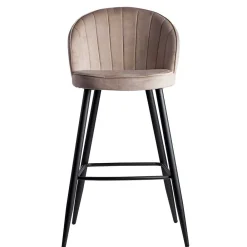 Wohnen Hocker<Barstuhl aus Samt in Beige - Narcissan