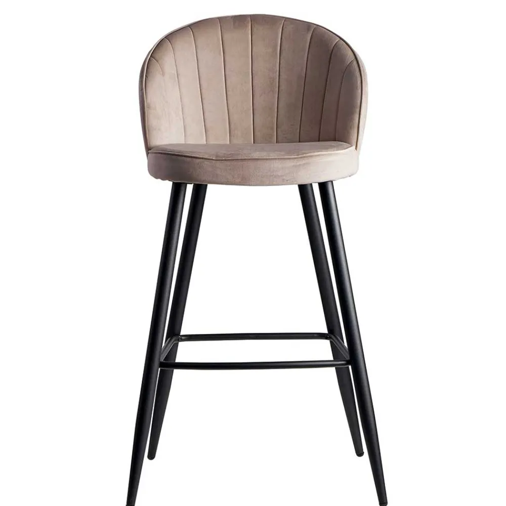 Wohnen Hocker<Barstuhl aus Samt in Beige - Narcissan